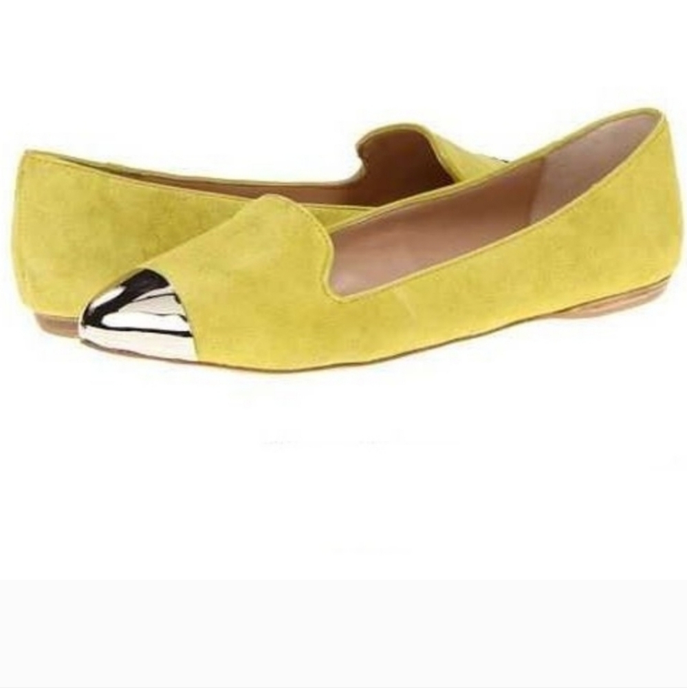 Dolce Vita Lunna Flat Acid Yellow Lime, Metallic Toe